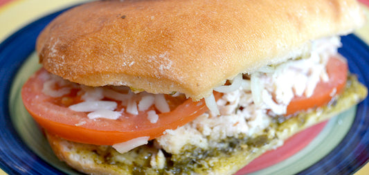 Grilled Cheesy Chicken & Pesto Sandwich