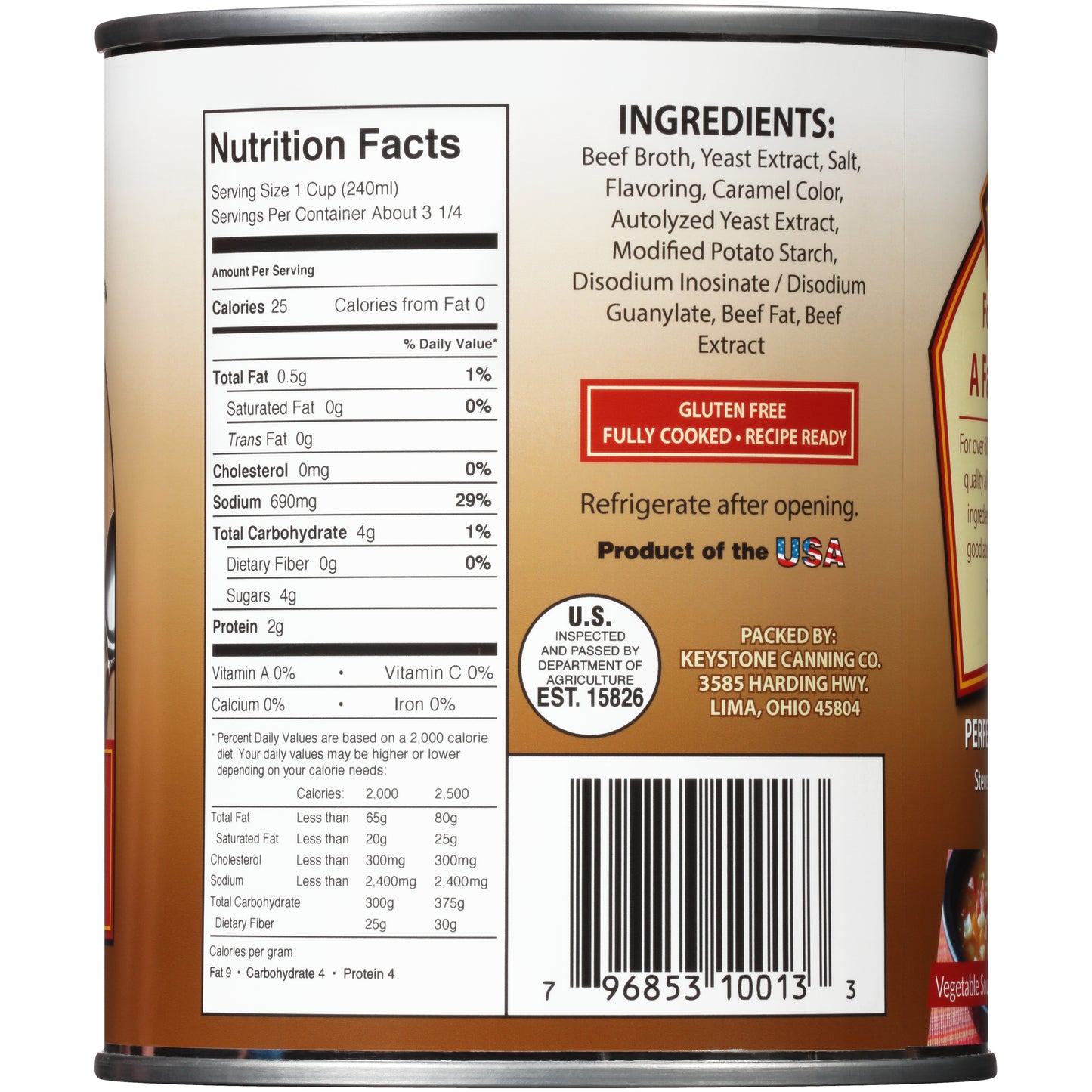 Beef Broth (27 oz / 12 cans per case)