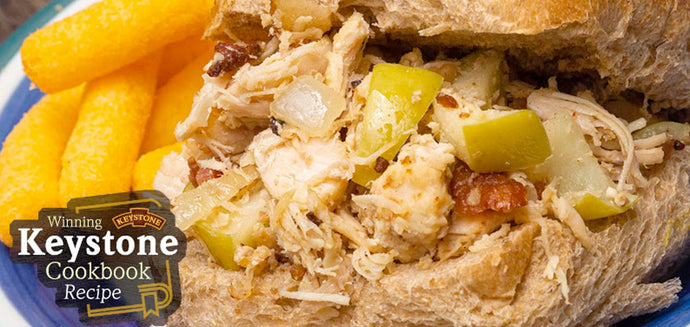 Bacon & Apple Pulled Chicken Sandwich with Onion Chutney