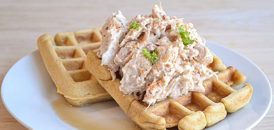 Shredded Chicken and Waffles
