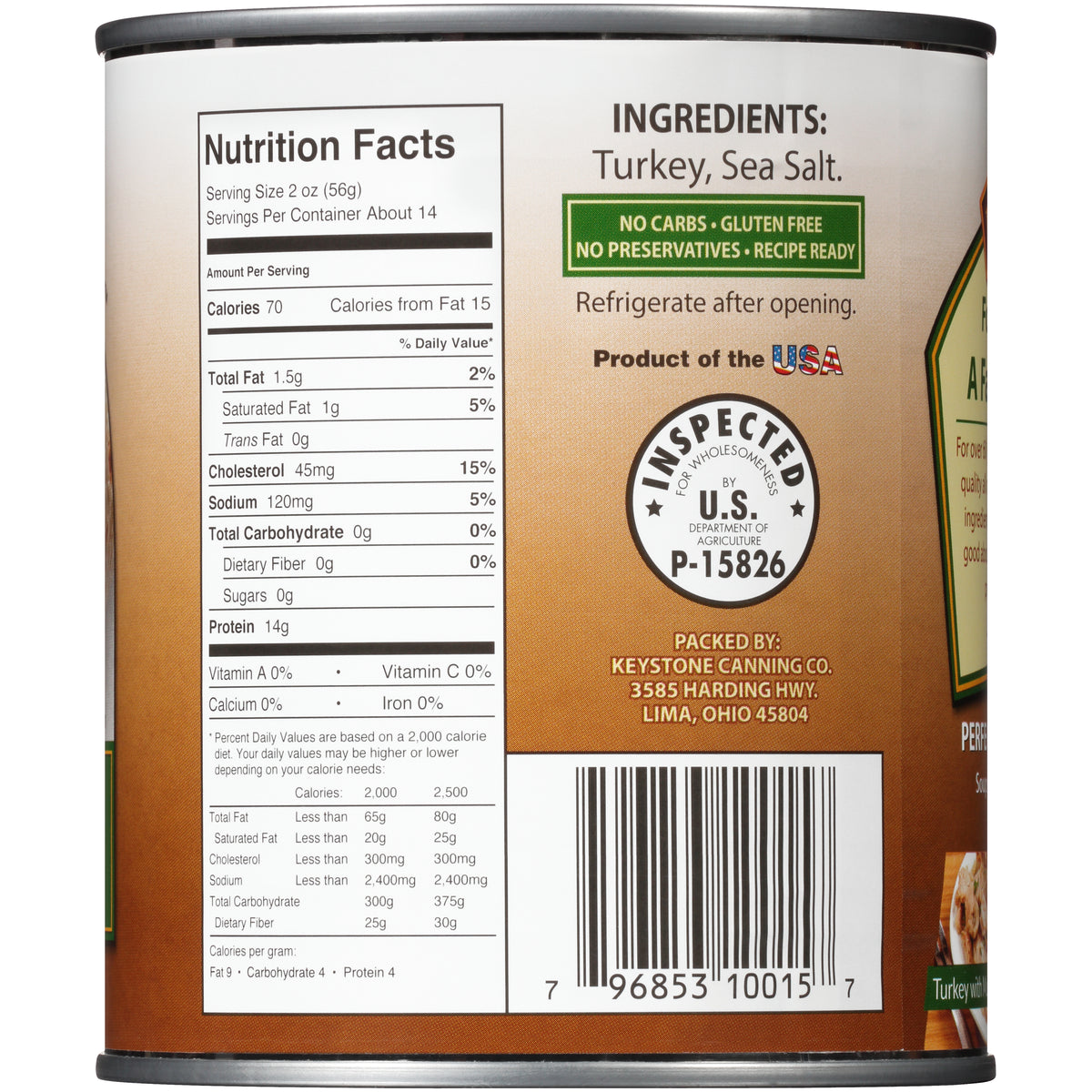 Canned Turkey 28 oz | Fully Cooked Turkey in a Can | Keystone Meats